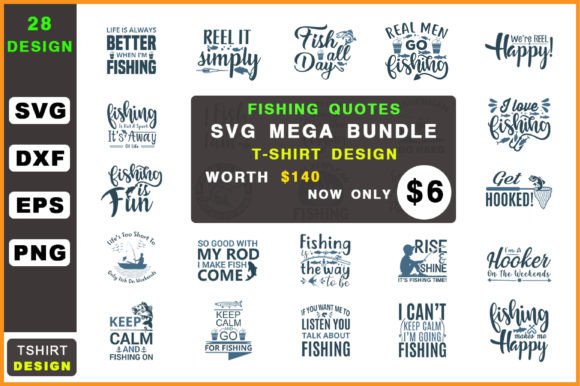 Fishing Bundle Graphics for Local Business Crafts