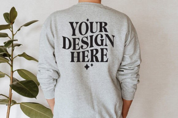 Gildan 18000 Sweatshirt Sport Grey Mockup for Brand Graphics