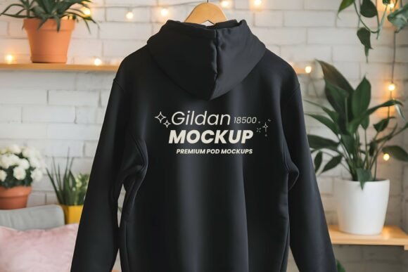 Gildan 18500 Back Mockup: Graphics, Hoodies, Sweatshirts