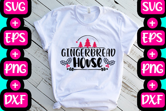 Gingerbread House Graphics for T-Shirt Designs