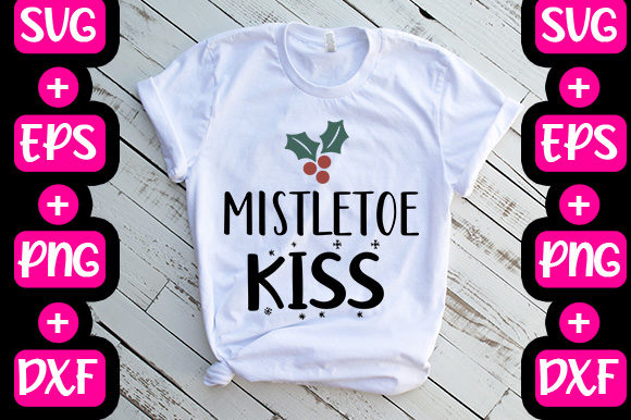 Mistletoe Kiss: Vintage Christmas Graphics for T-Shirt Designs