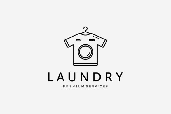 T-Shirt Laundry Washing Modern Logo: Graphics & Logos