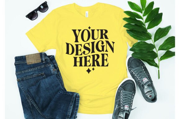 Yellow TShirt Mockup Graphics for Product Mockups